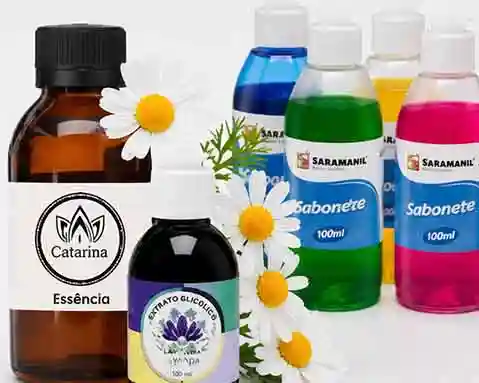 Extratos, essências e corantes para produção de sabonetes